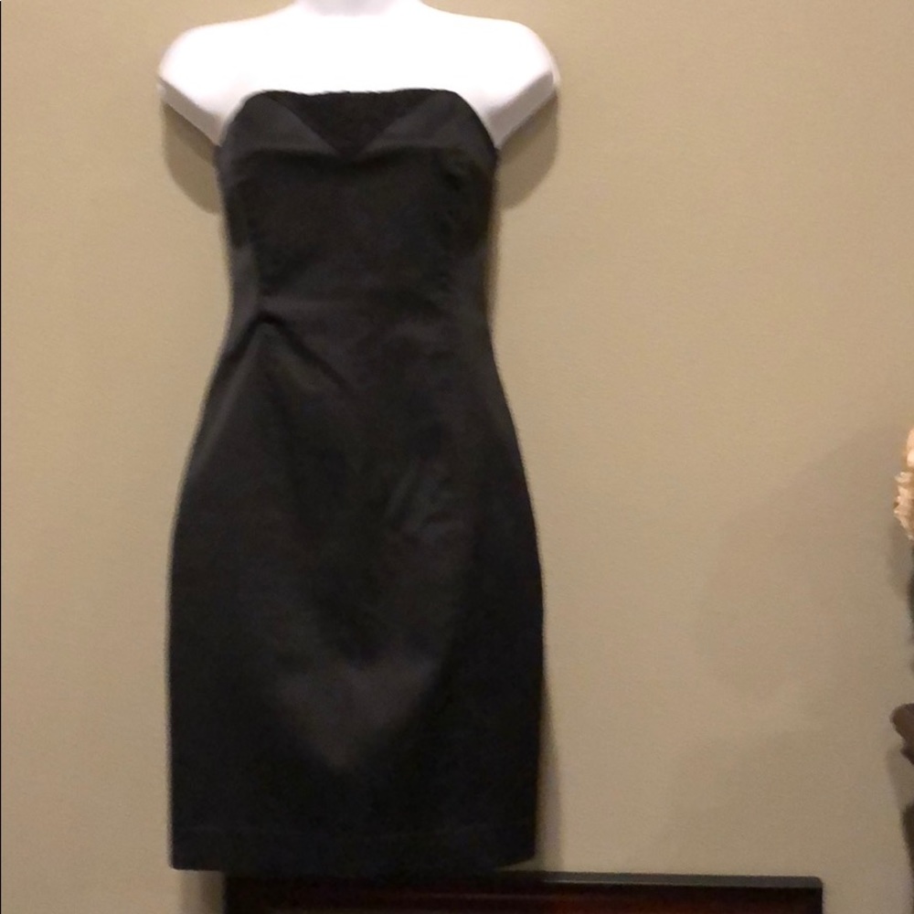 Strapless BEBE size 4 Lace inlet dress Black mini